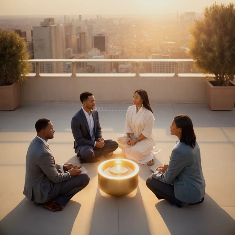 Corporate leader practicing meditation